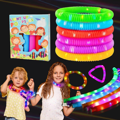 Skiennix Glow Necklaces & Bracelets - 6PCS Multicolor Light-Up Party Favors for Kids & Adults