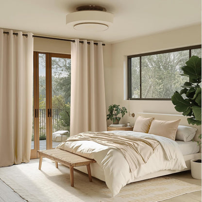 NICETOWN Blackout Curtains - Grommet Design for Light Blocking | 72-Inch Long, Biscotti Beige