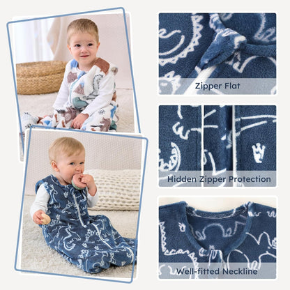 Yoofoss Baby Sleep Sack - 1.5 Tog Fleece Wearable Blanket with 2-Way Zipper | 0-6 Months, Soft & Warm
