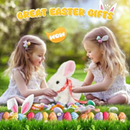Bunby Easter Robot Bunny Pal - Realistic Hopping Plush Toy with Sounds & Interactive Features | White