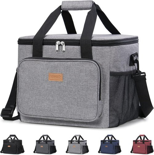 Lifewit Insulated Lunch Bag - Large Soft Cooler Tote for Adults | 40-Can Capacity, Gray