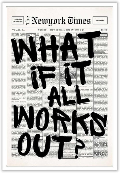 Drimiler Retro Black And White Newspaper Poster - Positive Affirming Canvas Wall Art 12x18in Unframed
