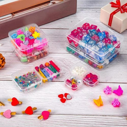 Clear Plastic Bead Storage Containers by [Brand Name] - 24 Packs with Hinged Lid for Crafts & Jewelry | 1.37 x 1.37 x 0.7 Inches