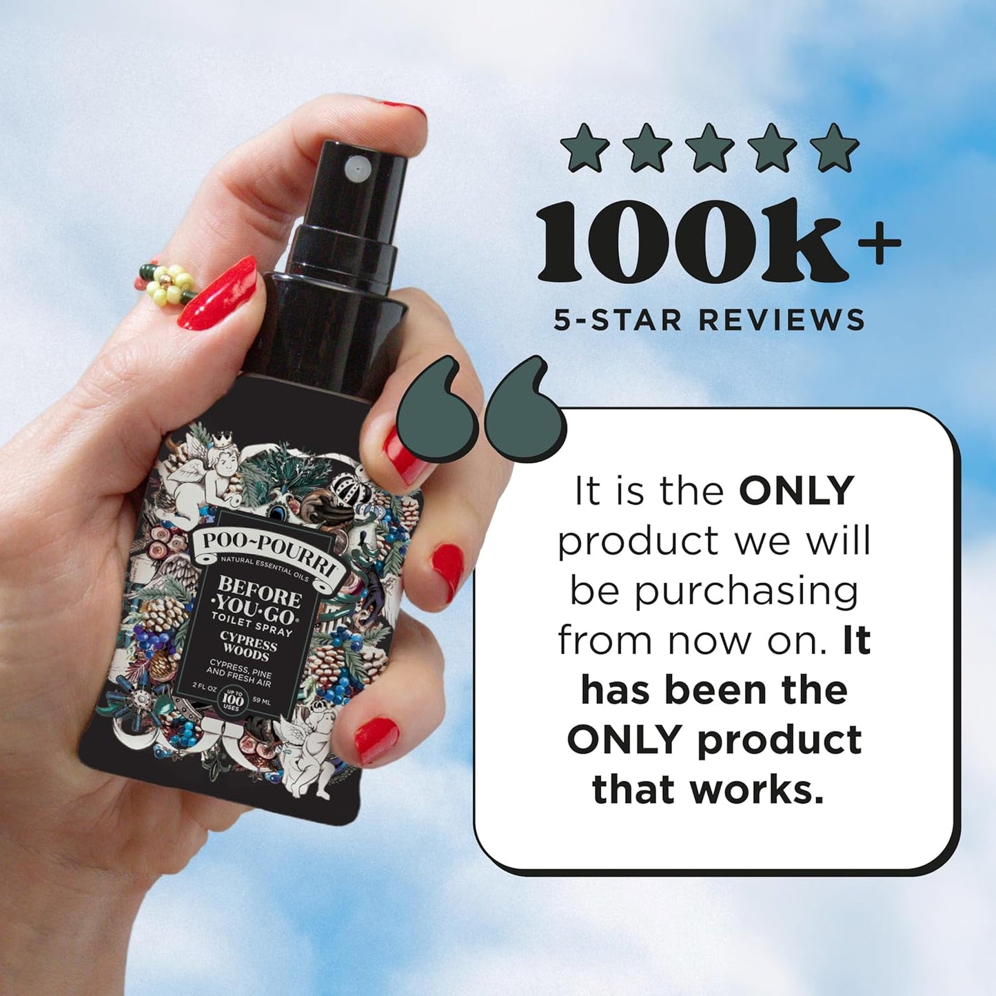 Poo-Pourri Before-You-Go Toilet Spray - Cypress Woods Scent, 2 Fl Oz | Freshen Up Your Bathroom