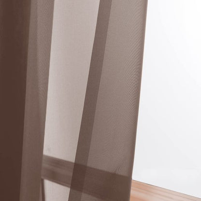 OWENIE Sheer Curtains, Chocolate Sheer Curtains 78 inch Length 2 Panels Set, Rod Pocket Voile Fimly Sheer Drapes for Living Room/Bedroom, 2pcs, Each 42" W x 78" L