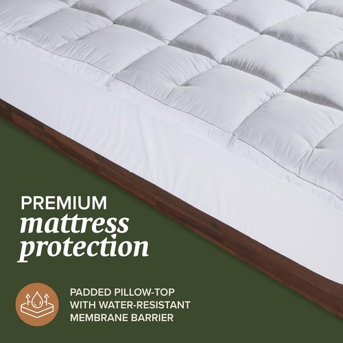 Beckham Hotel Collection King Size Mattress Pad - Extra Padded Quilted Pillow Top Protector