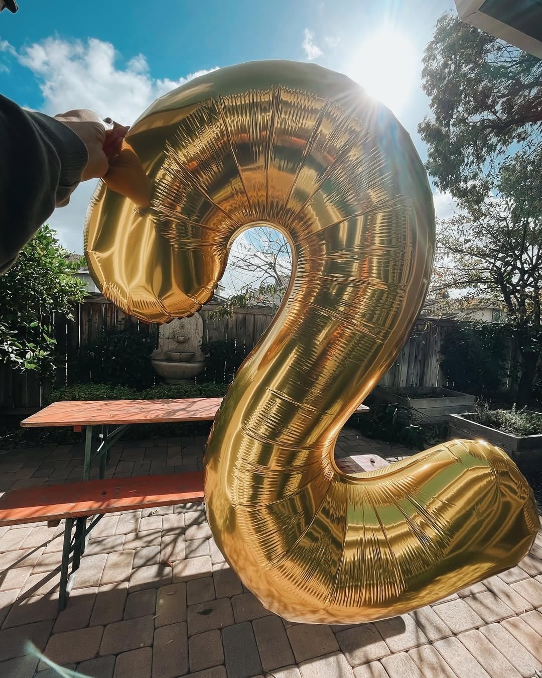 Champagne Gold Number 2 Balloon | 40 Inch Light Gold Birthday Decoration for 2nd Party