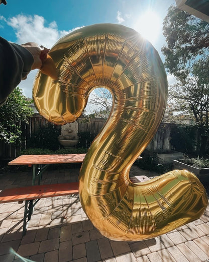 Champagne Gold Number 2 Balloon | 40 Inch Light Gold Birthday Decoration for 2nd Party