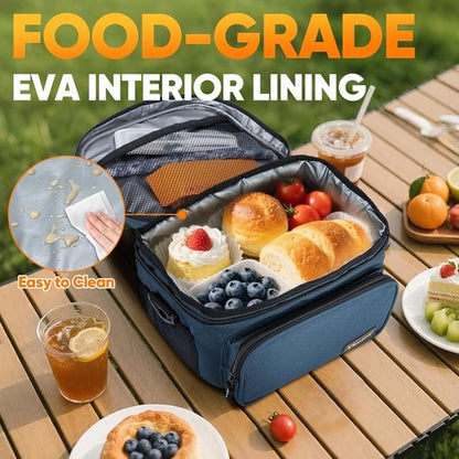BALEINE Insulated Lunch Bag - Leakproof Cooler for 15 Cans | Adjustable Shoulder Strap, Medium Grey