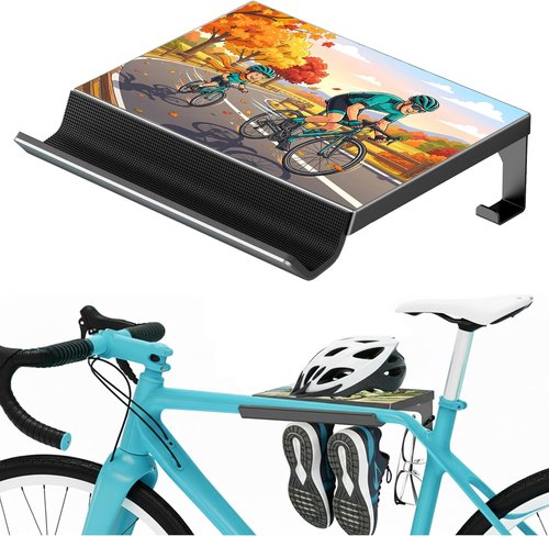 **Skiennix Bike Wall Mount - Heavy Duty Horizontal Indoor Rack for Space-Saving Garage Storage | Fits Road, Mountain & Hybrid Bikes**