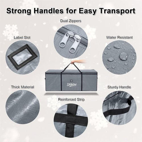 Heavy Duty Christmas Tree Storage Bag by [Brand Name] - 7.5 ft Water Resistant with Dual Zippers & Mesh Pockets