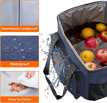 Lifewit Insulated Lunch Bag - Large Soft Cooler Tote for Adults | Dark Blue, 40-Can Capacity (24L)