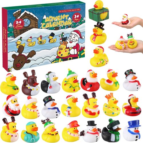 Advent Calendar 2025 - 24 Days of Fun Rubber Duck Set for Kids | Perfect Christmas Gifts for Ages 3-6