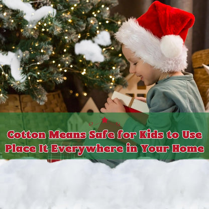 QZYL Artificial Snow - Fluffy 12 OZ Vacuum Packaged Faux Snow for Christmas Decor | White Craft Cotton