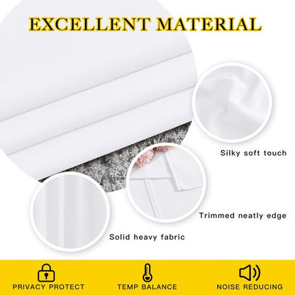 NICETOWN White Living Room Curtains 90 inches Long, Grommet Home Fashion Energy Saving Room Darkening Sound Dampening Window Treatments for Bedroom, 2 Panels, W52 x L90