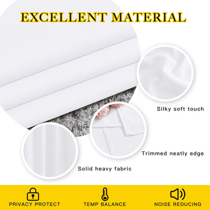 NICETOWN White Room Darkening Curtain Panels - Thermal Insulated Grommet 50% Room Darkening Window Drapes and Curtains for Bedroom/Basement (Set of 2, W37 x L54)