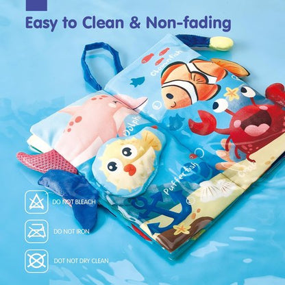 Hahaland Baby Toys - 2-Pack Crinkle Books for Infants | Soft Cloth Sensory Touch Books for 0-6 Months