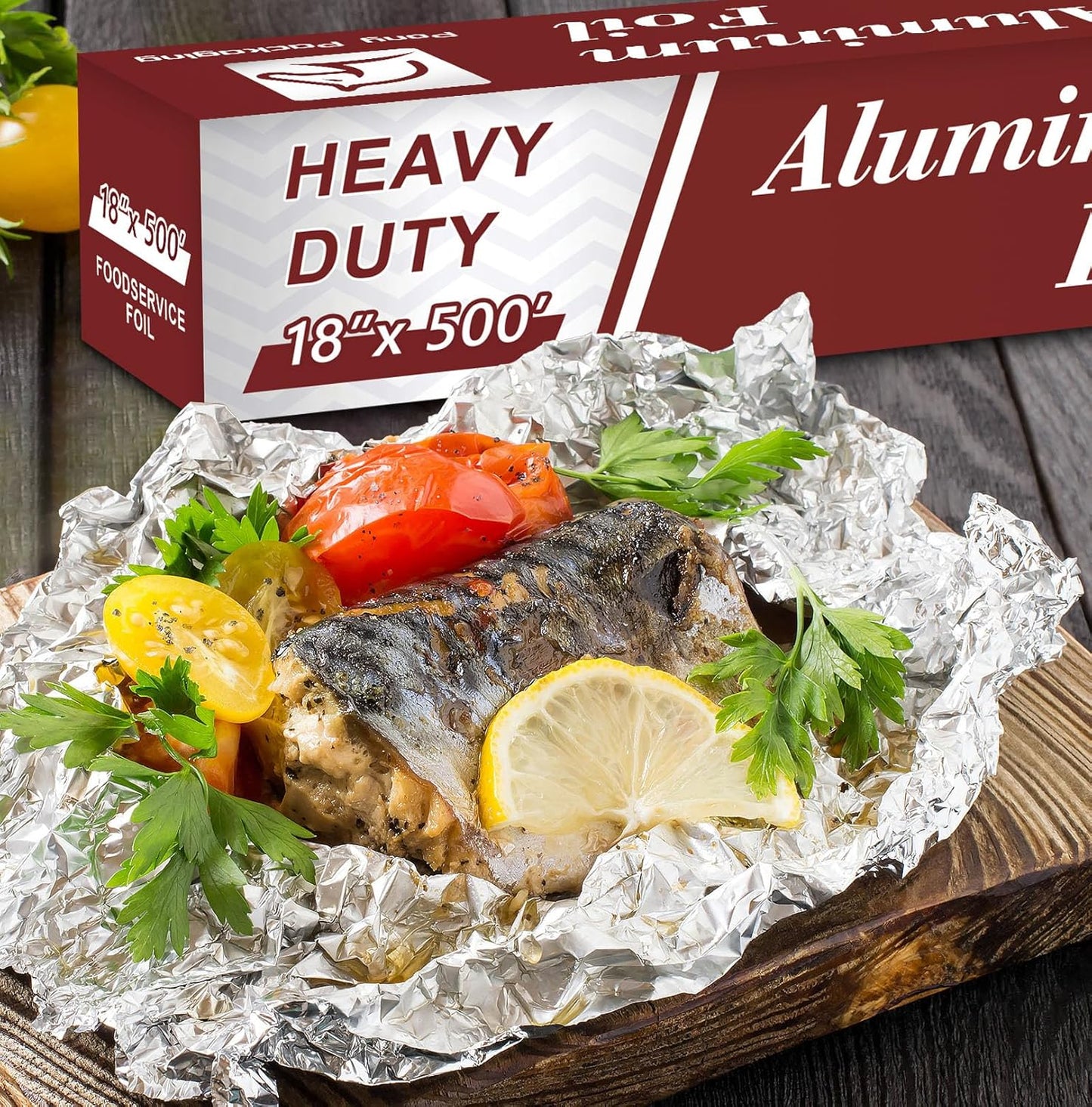 Skiennix Heavy Duty Aluminum Foil Roll - Food Safe 18 Inches x 500 FT | Durable Kitchen Wrap