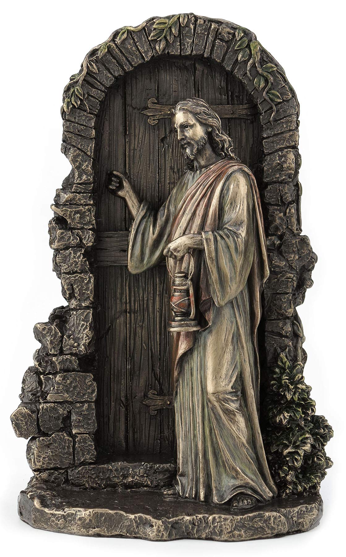 Veronese Design 9 5/8" Jesus Stand at The Door and Knocks Cold Cast Resin Bronze Finish Religious Gift Statue Collectible