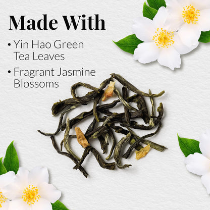 The Republic of Tea Jasmine Jazz Green Full-Leaf Loose Tea 3.0 oz Tin | Steeps 50 Cups | Caffeinated