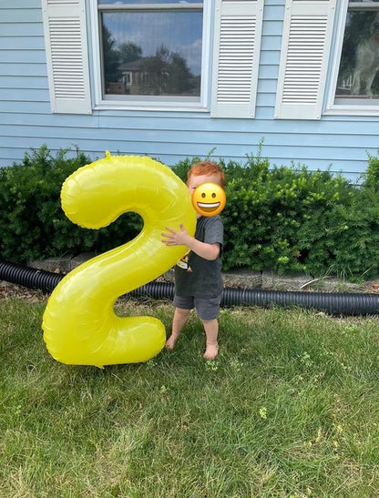 2 Numbers Balloon | 40 Inch Yellow Birthday Decor for 2nd, 12th, 21st Parties & Celebrations