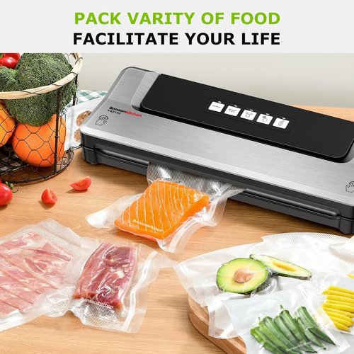 Bonsenkitchen Vacuum Sealer Bags - 11" x 50 ft Rolls | BPA-Free Commercial Grade Food Storage Bags