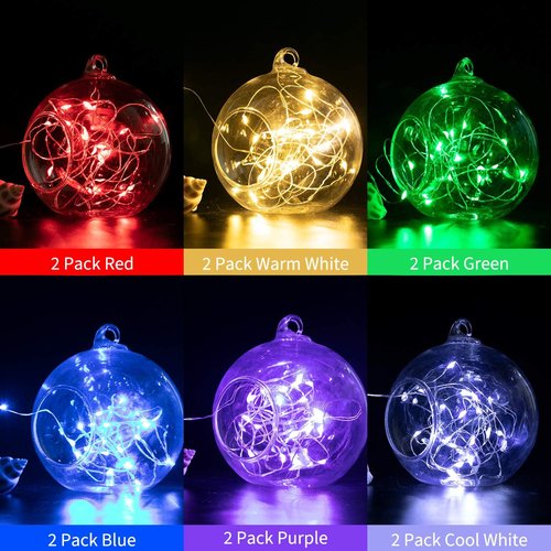 Brightown 12-Pack LED Fairy Lights - Waterproof Battery Operated String Lights | 7 Feet, Multi-Color