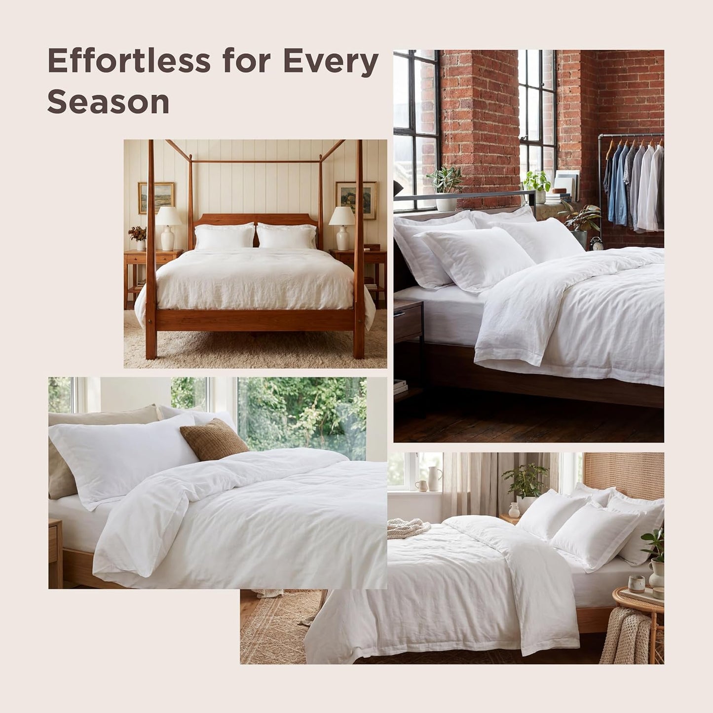 Bedsure Duvet Cover - Extra Soft Prewashed Cotton-Like Polyester, King Size 104x90 Inches, White