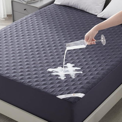 BEDLORE Waterproof Mattress Protector - Noiseless Full Size Pad with Deep Pocket 6"-15" Depth | Soft, Washable Cover in Navy Blue