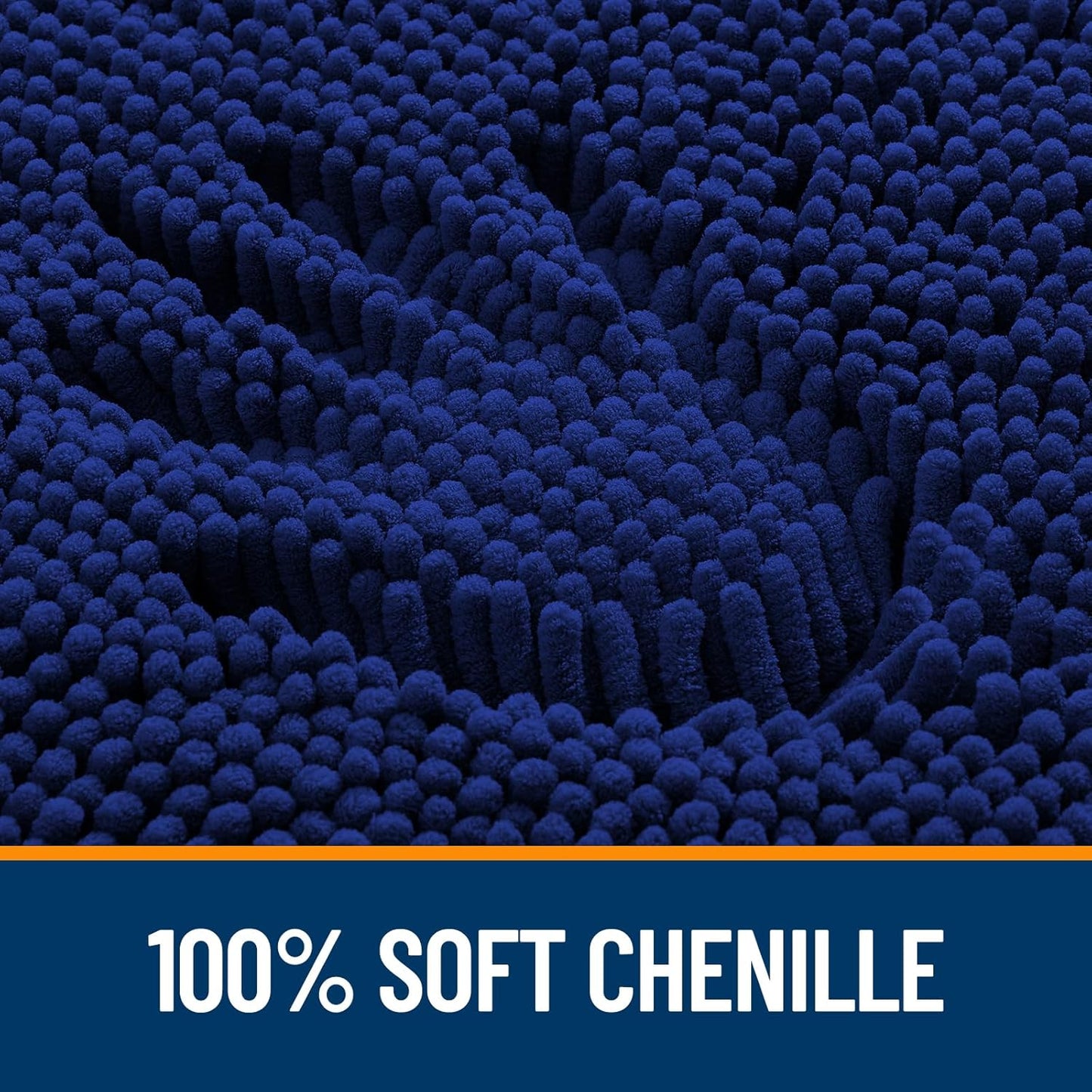 OLANLY Bathroom Rugs - Extra Soft Chenille Bath Mats | Quick-Dry, Machine Washable, 30x18 Navy