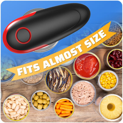 One Touch Electric Can Opener Easy Open Any Can Sizes with Smooth Edge, Food-Safe Handheld Portable Battery Operated Electric Can Openers, Kitchen Gadget for Kitchen, Seniors, Chef, Arthritis