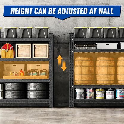 BYNSOE Heavy-Duty Metal Garage Shelving - Adjustable Storage Shelves, 5000lbs Capacity | 71" W x 24" D x 69" H