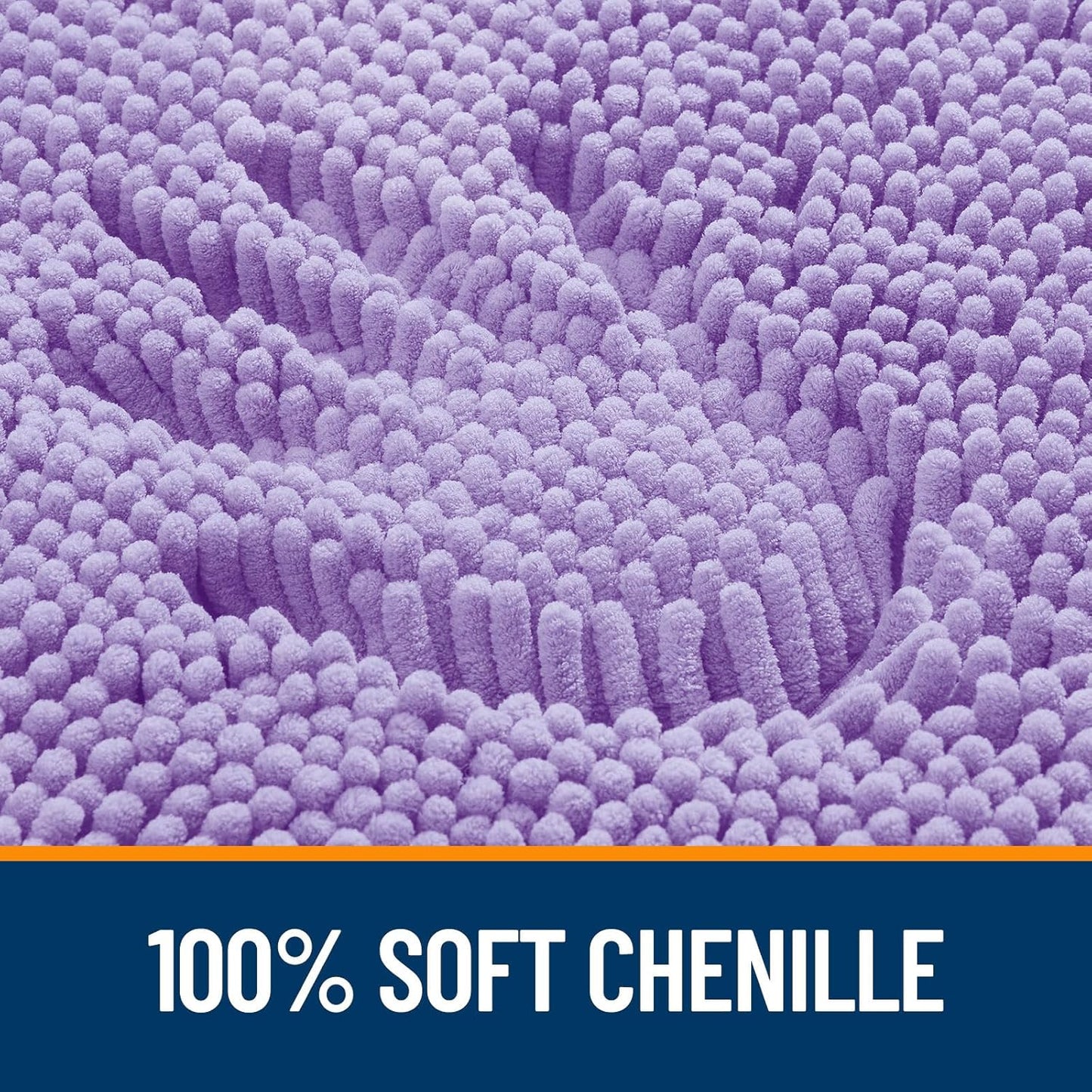 OLANLY Large Bath Rugs - Extra Soft Chenille, Quick-Dry Rubber Backing, 47x32 Inches, Lavender