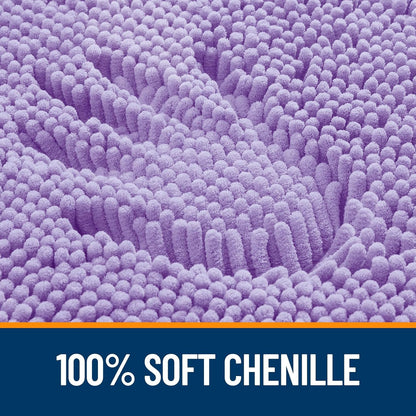 OLANLY Large Bath Rugs - Extra Soft Chenille, Quick-Dry Rubber Backing, 47x32 Inches, Lavender