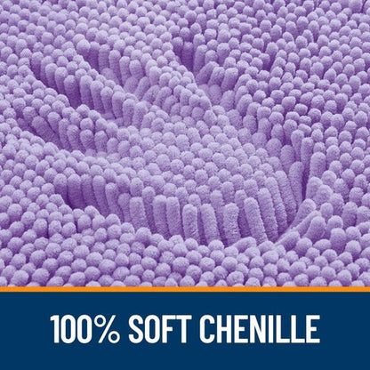 OLANLY Bathroom Rugs 59x35, Extra Soft Absorbent Chenille Bath Rugs, Rubber Backing Quick Dry, Machine Washable Bath Mats for Bathroom Floor, Tub and Shower, Home Decor Accessories, Lavender
