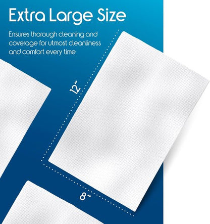 Inspire Adult Wet Wipes - Incontinence & Cleansing Wash Cloths for Elderly | 8"x12", Pack of 50