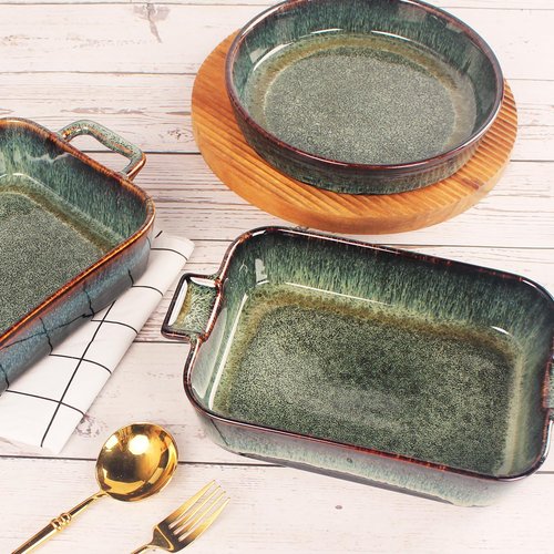 Ceramic Casserole Baking Dish - 1.4 Quarts Oven Safe Bakeware for Lasagna | Durable 10 x 7 Inch Design