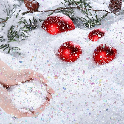 Kasyat Fake Snow Powder - Christmas Twinkles Decoration Craft | 250g White & AB Color Flakes