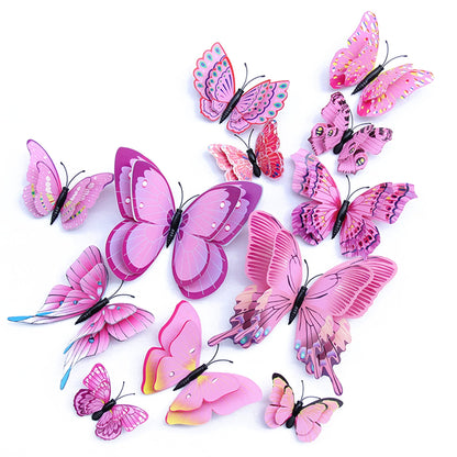 OPSEAM Butterfly Wall Decor 24/48 PCS, 3D Butterflies Stickers for Party Decorations with Magnets(Pink, 48)