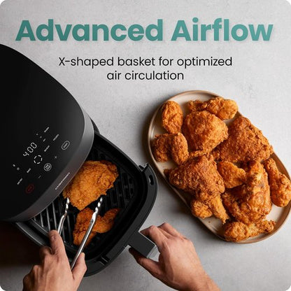 Chefman TurboX 4-in-1 Air Fryer - 5-Quart Capacity for Crispy Chicken, Fries & More | Digital Touch Controls, Dishwasher Safe