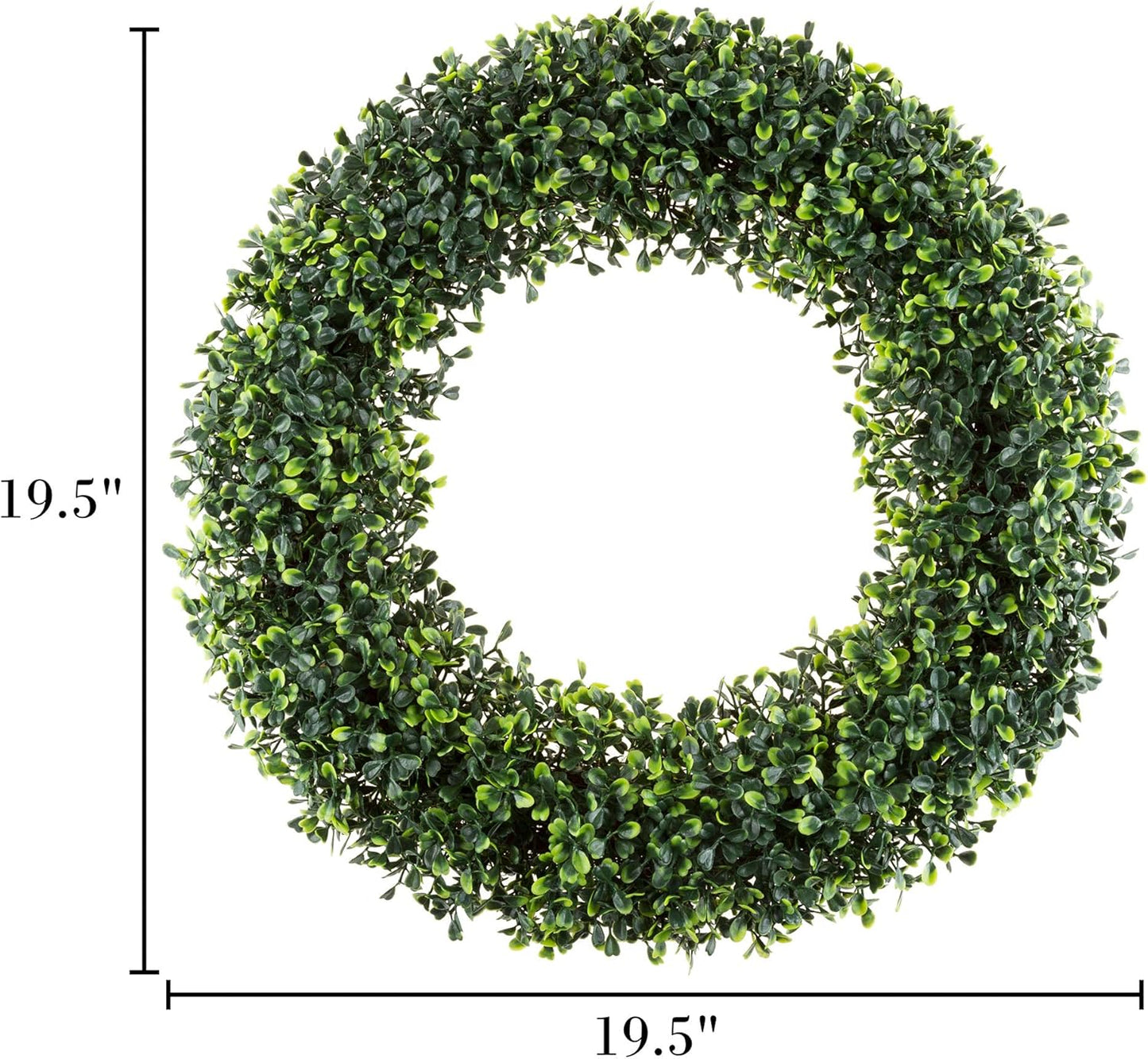 Pure Garden 19.5-Inch Boxwood Wreath - UV Resistant Artificial Wreath for All Seasons | Indoor/Outdoor Decor