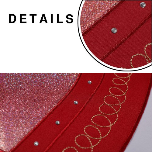 OWENIE Valentines Day Heart Placemats Set of 6, Embroidered Red Gillter Heart with Sequins Valentines Table Mats, and Wedding Table Decor,13.5 x 15, Red
