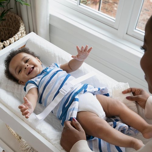 Ingenuity Contoured Changing Pad - Waterproof Liner & Safety Strap for Easy Use