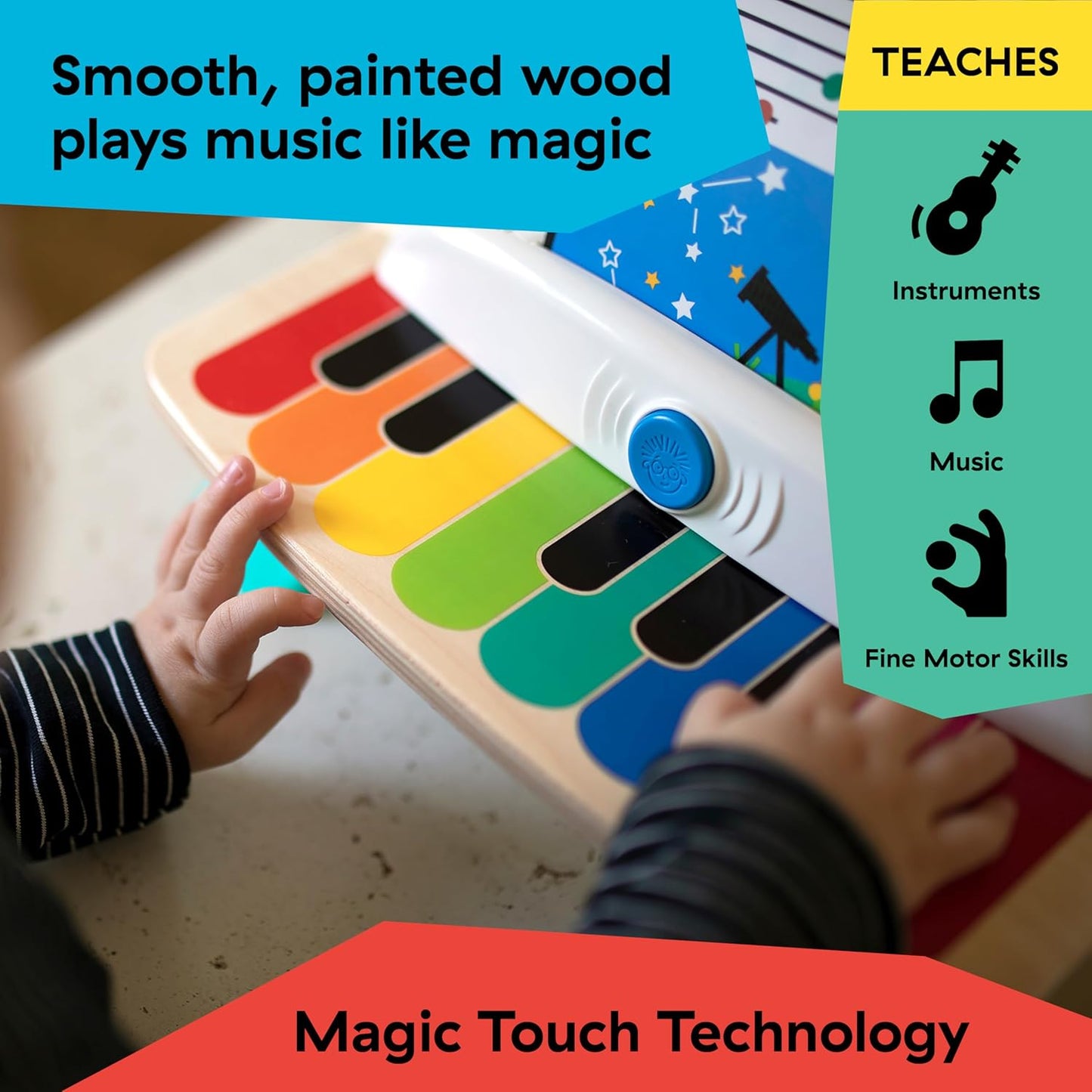Baby Einstein Magic Touch Piano - Wooden Musical Toddler Toy for Ages 6 Months and Up