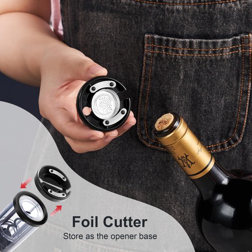 Electric Wine Opener Set, Roter Mond Automatic Wine Bottle Opener set with Electric Wine Decanter Aerator Wine Foil Cutter 2 Vacuum Stoppers, 5-in-1 Wine for Home Party Thanksgiving Christmas New Year