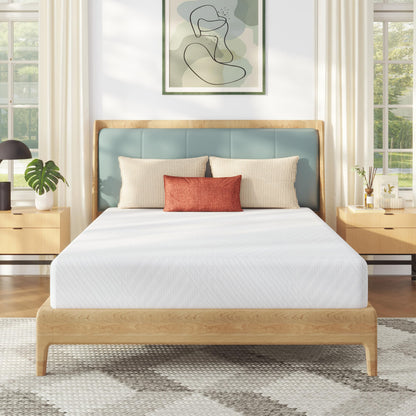 MLILY Queen Mattress in a Box, 8 inch Mattresses for Platform Bed Double Size Daybed, Green Tea Memory Foam Medium Firm
