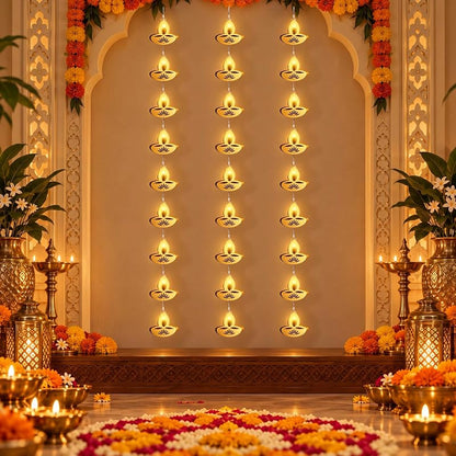 3 Pack 20 ft Diwali String Lights with 30 Warm White LEDs