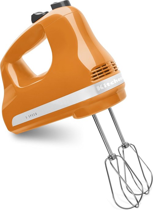 KitchenAid 5-Speed Hand Mixer - Ultra Power Performance in Vibrant Tangerine Color