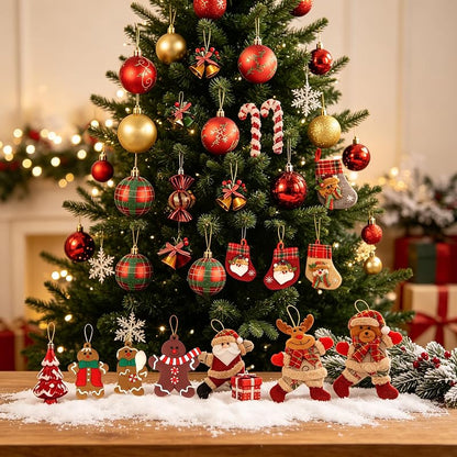 93-Count Christmas Ornament Set - Shatterproof Baubles, Gingerbread Men, Santa Reindeer