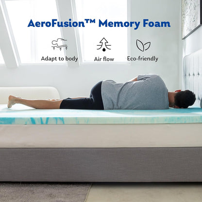 MLILY Queen Mattress Topper - 3 Inch Gel-Infused Memory Foam Cooling Pad | CertiPUR-US Certified, 60”x80”